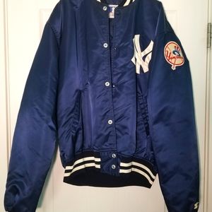 New York Yankees Satin Full-Snap jacket-Navy